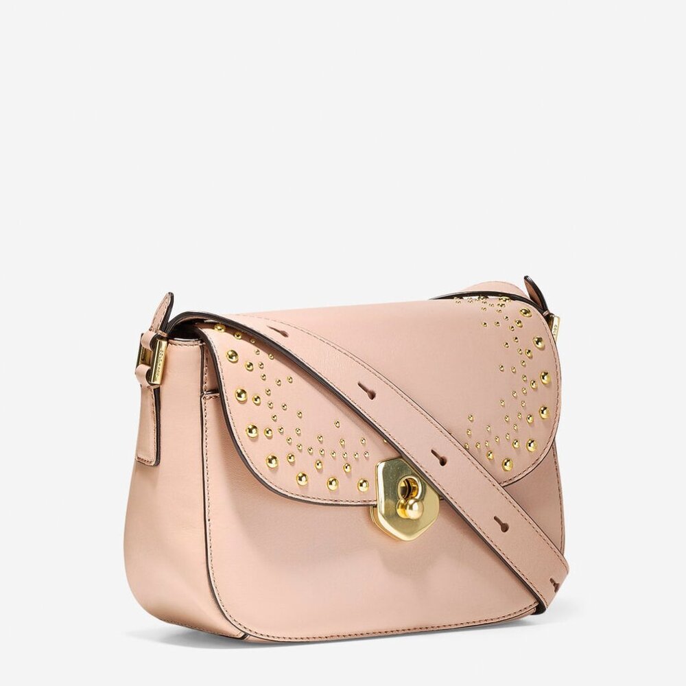COLE HAAN Marli Studded Mini Saddle Bag / Crossbody - Picture 5 of 15